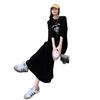 South Korea Dongdaemun short-sleeved t-shirt women's 2026 summer new fat mm simple medium and long knee-length dress