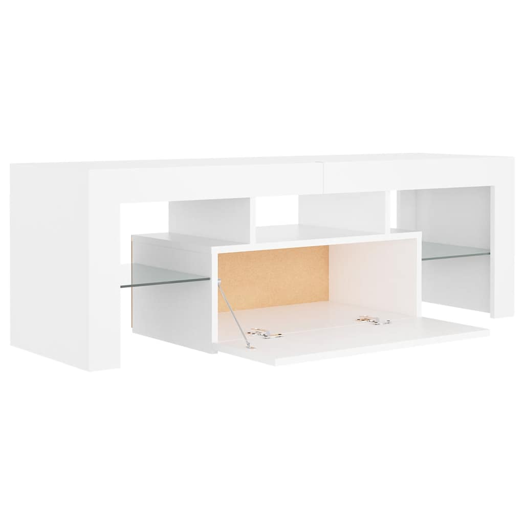 TV Stand with LED Lights White 120 X 35 X 40 Cm