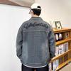 Vintage Jacquard Denim Jacket Men's New Loose Tooling Jacket Men's