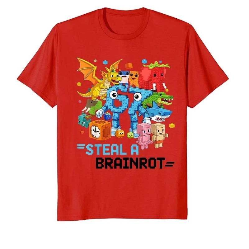 Meme 6 7 Six Seven Bruh 67 Steal A Brainrot Gift for Boy Kid T-shirt For Men WomenCotton T Shirts Short Sleeve Tops