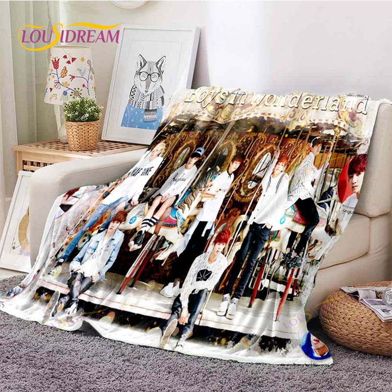 Kpop Bangtan Boys BTS Blanket Couch Quilt Cover Travel Bedding Outlet Throw Blanket Flannel Blanket Bedspread Picnic Blanket