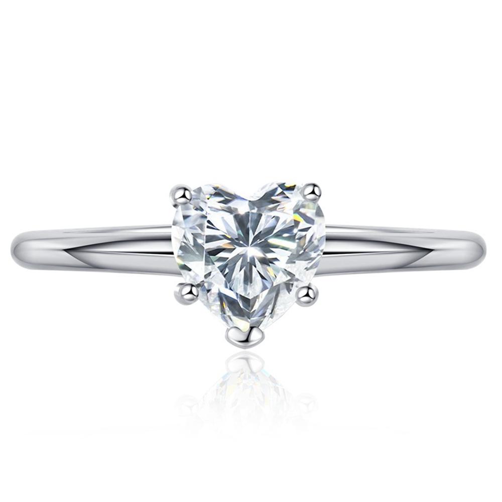 

Vinregem Classic, 100% стерлинговое серебро 925 пробы, сердцевидная огранка, 0,8 карата, 6*6 мм, 3EX VVS1, цвет D, настоящее кольцо с бриллиантом из муассанита для женщин, свадебные украшения для помолвки US 6 серебряный