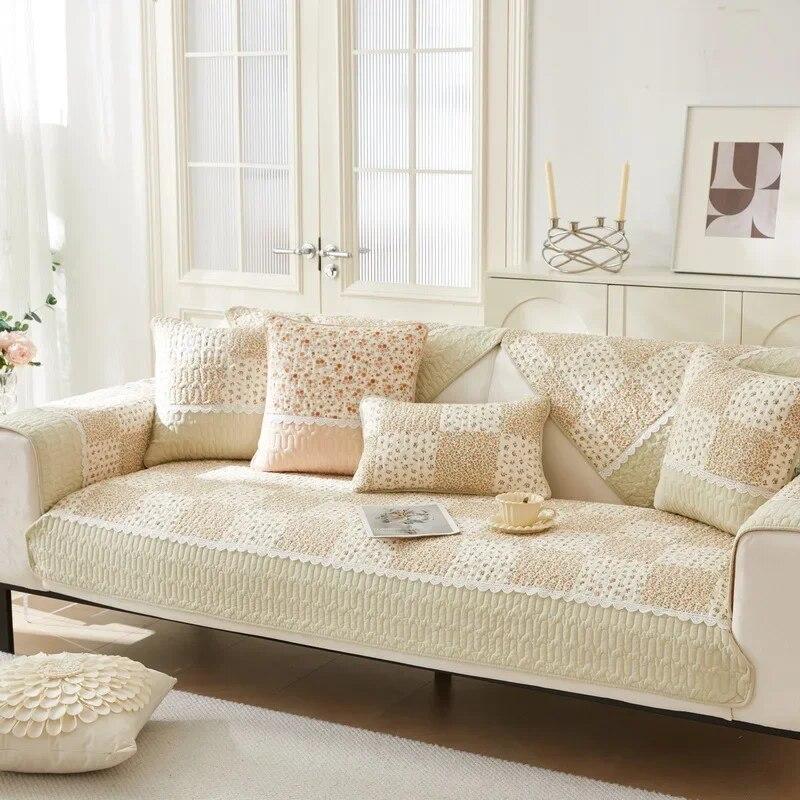 

Хлопковая подушка для дивана на четыре сезона, универсальная хлопковая нескользящая тканевая подушка для дивана в корейском стиле, чехол для дивана, полотенце 50x30cmx1 pillowcase