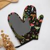 Mushroom Oven Mitts and Pot Holders 2pcs Set, Kitchen Oven Glove Heat Resistant Oven Mitts and Potholder with Non-Slip Silicone Surface for Cooking(1