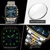 Top Brand New Square Men's Watch Multifunctional Business Quartz Waterproof Luminous Calendar Watch