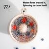 Stylish Kitchen Counter Accessories Berry Swirl Draining Bowl with Silicone Pad, Ceramic Retro Kiln Decorative for Tabletop Fired Colander,