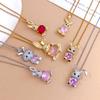 Necklace Cartoon Cute Rabbit Light Luxury Titanium Steel Necklace Fashionable Exquisite Copper Micro-inlaid Zircon Non-fading Accessories