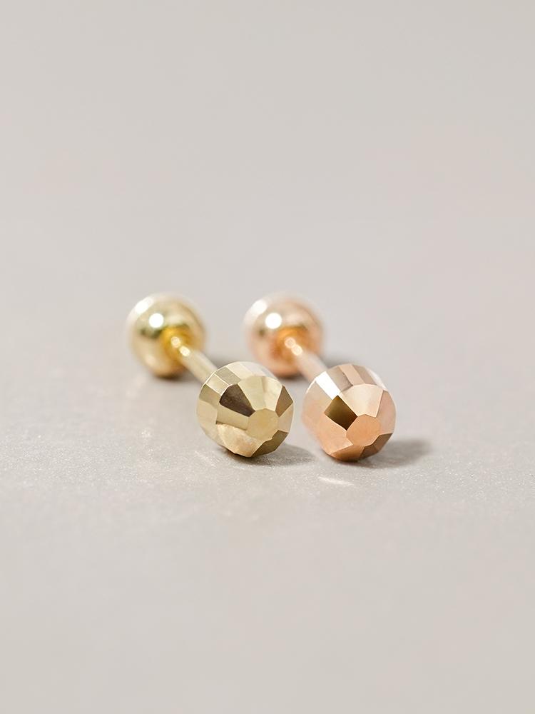 Minimalpiercing 14K Shining Round Cut Piercing Earrings