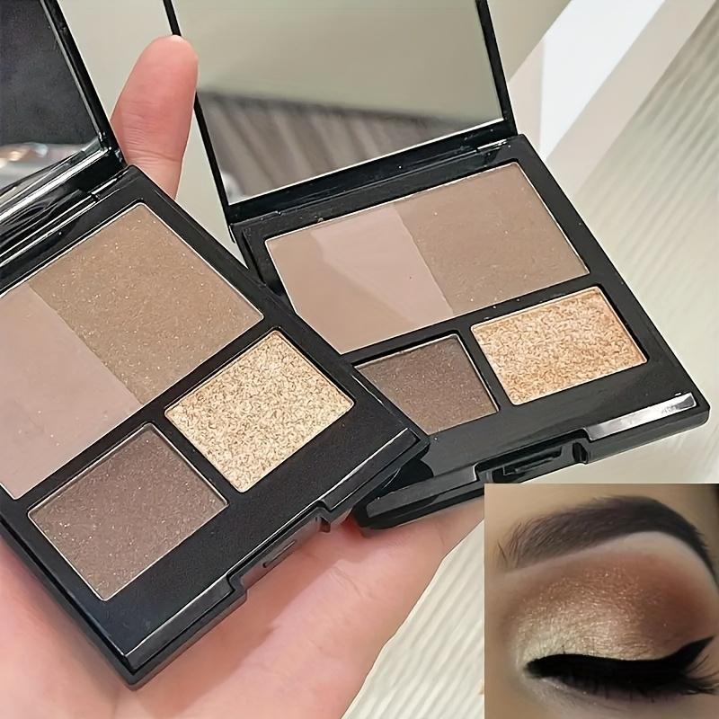 Paleta cieni do powiek 4Kolory Nude Brown, Perłowa z Drobinkami Błyszczącymi, Cienie w Barwach Ziemi do Makijażu Smokey Eyes, Łatwe do Blendowania i Długotrwałe