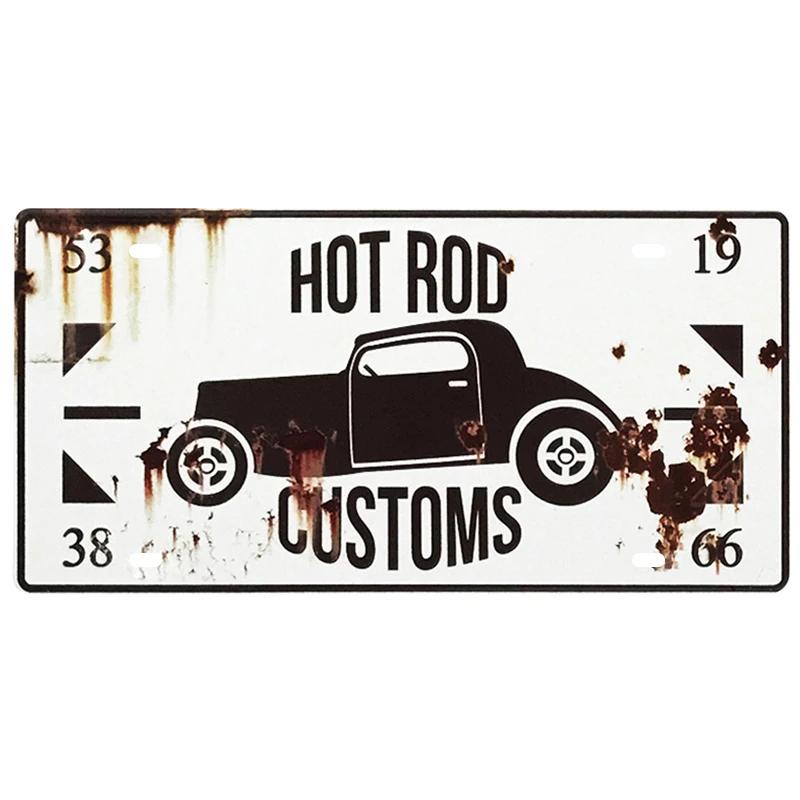 Motor Bus Car Plate License Metal Tin Signs US Route 66 Tinplate Poster Vintage Pin Up Signs Bar Cafe Garage Wall Decor Plaques
