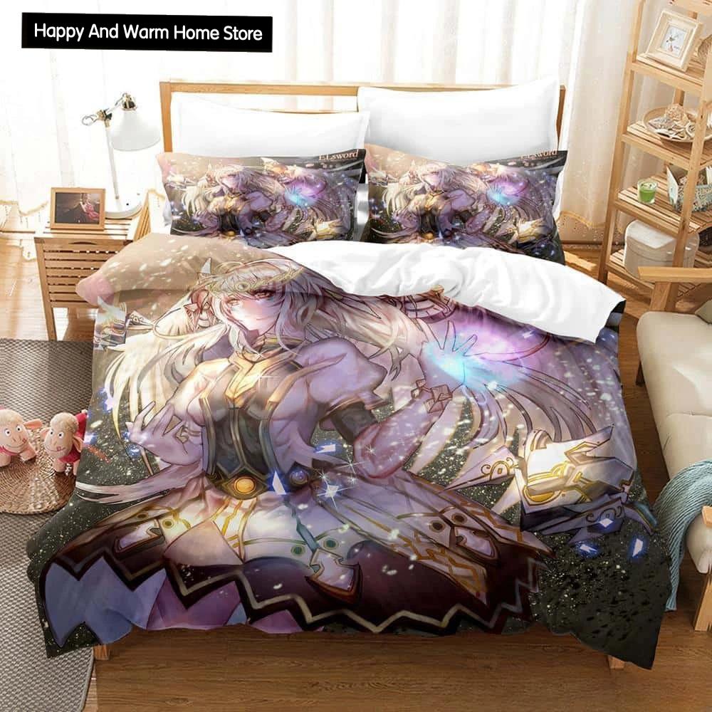 3D Print Anime Elsword Bedding Set Single Twin Full Queen King Size Bed Set Adult Boy Bedroom Duvet cover Sets For Home Textiles