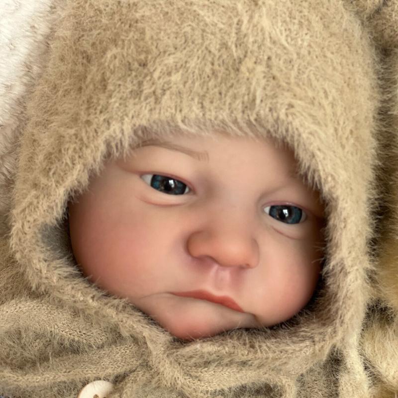 Panenka 19palcová Reborn Baby Doll Levi Twins Plyšová tělíčko Otevřené nebo zavřené oči Novorozená panenka 3D malovaná pokožka Viditelné žíly Figurky Hračky pro panenky pro děti