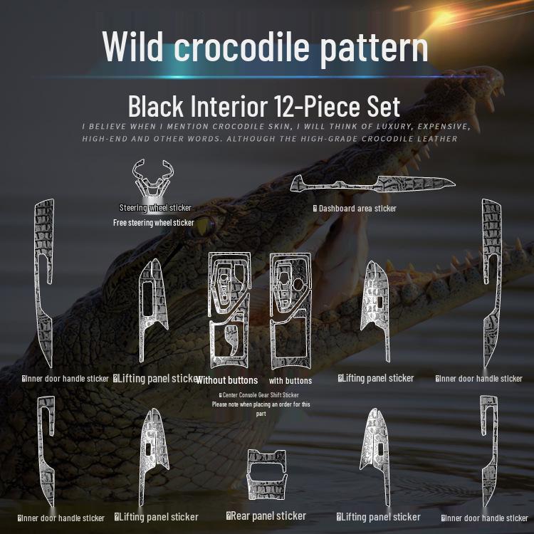 Crocodile Grain Film for Lynk & Co 01-06 Interior Gear Shift Decoration