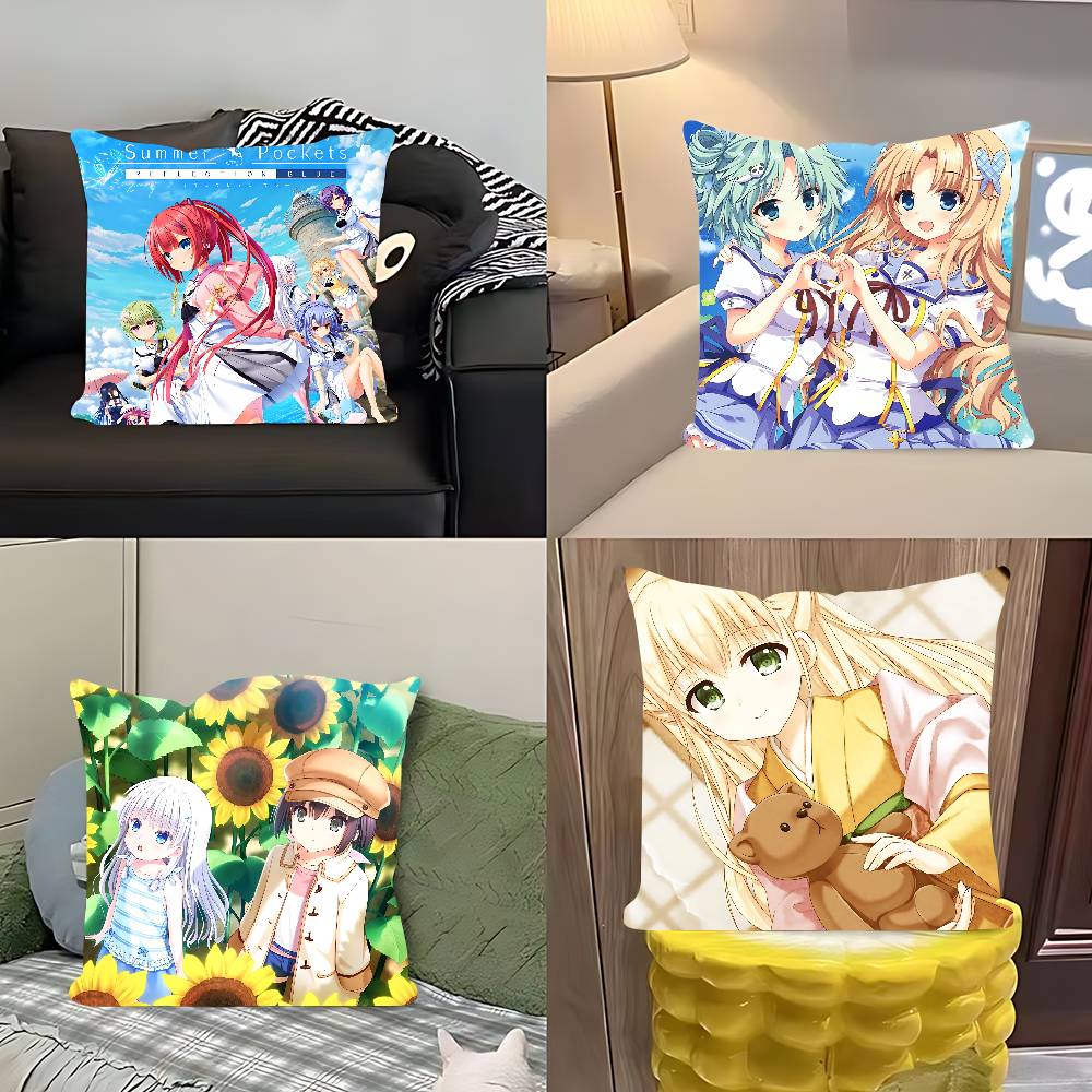 Anime S-Summer Pockets Pillow Case Removable Washable Cushion Cover – All-Season Soft Linen