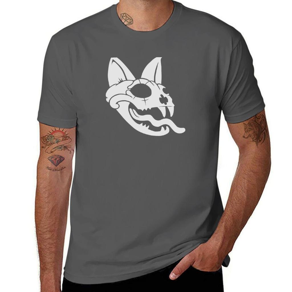 Lovejoy Cat Skull TShirt Stylish Print Short Sleeve Tee