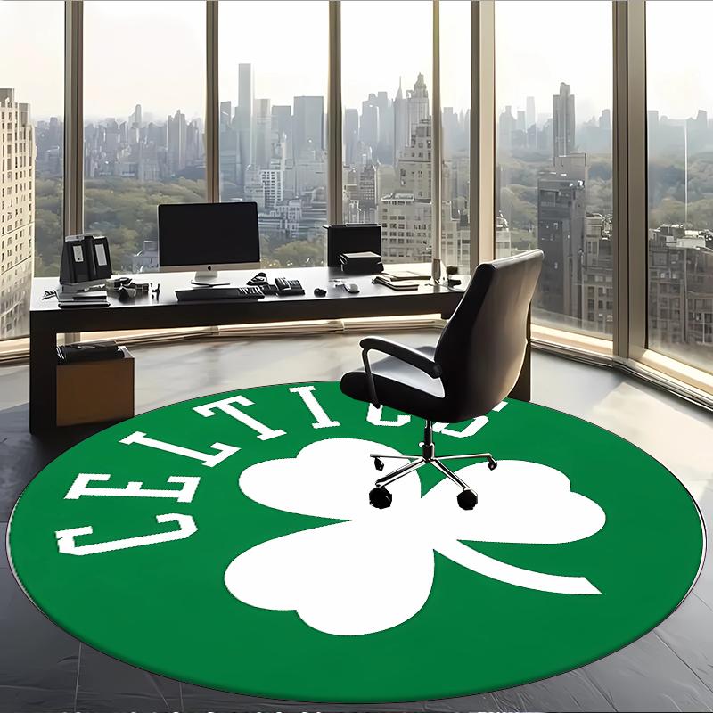 Boston Celtics (5) Ofis için Yuvarlak Halı Ofis, Yatak Odası, Oturma Odası ve Ev Alanı için Dekoratif Yer Halısı