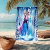 Custom Name Ultra-Soft Beach Towel with Elsa Theme,Ideal for Pool - Camping, Diving - Perfect Travel Essential, Vibrant Beach Towel.