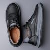 Mode Modische Herren Schnür-Freizeitschuhe Rundzehen Dicksohlige Lederschuhe Rutschfest Verschleißfest Atmungsaktiv und Trendschuhe