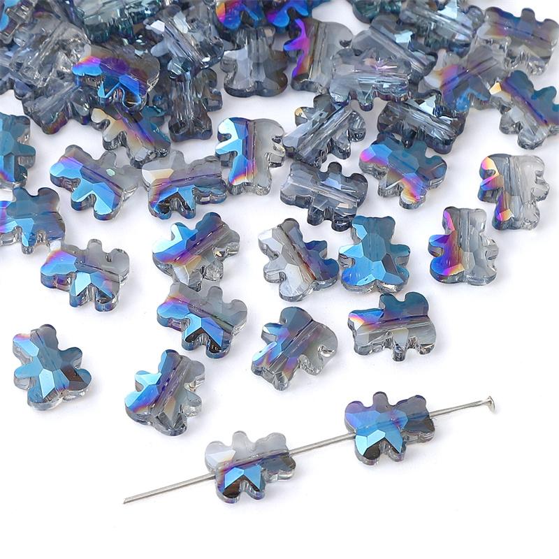 

10 шт хрустальные бусины медведь свободные бусины-разделители для изготовления ювелирных изделий DIY браслет ожерелье синий