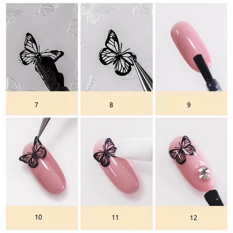 Silicone Nail Accessories Carving Mold Dragon Pattern Phoenix Butterfly Mould Stamping Plate Nails Stencils Diy Manicure Tools