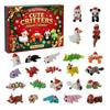 3D Printed Christmas Advent Calendar Calendar, 24-Day Animal Figure Countdown Box Cute Toy Figures with Articulated Joints, Holiday Tree Decor,