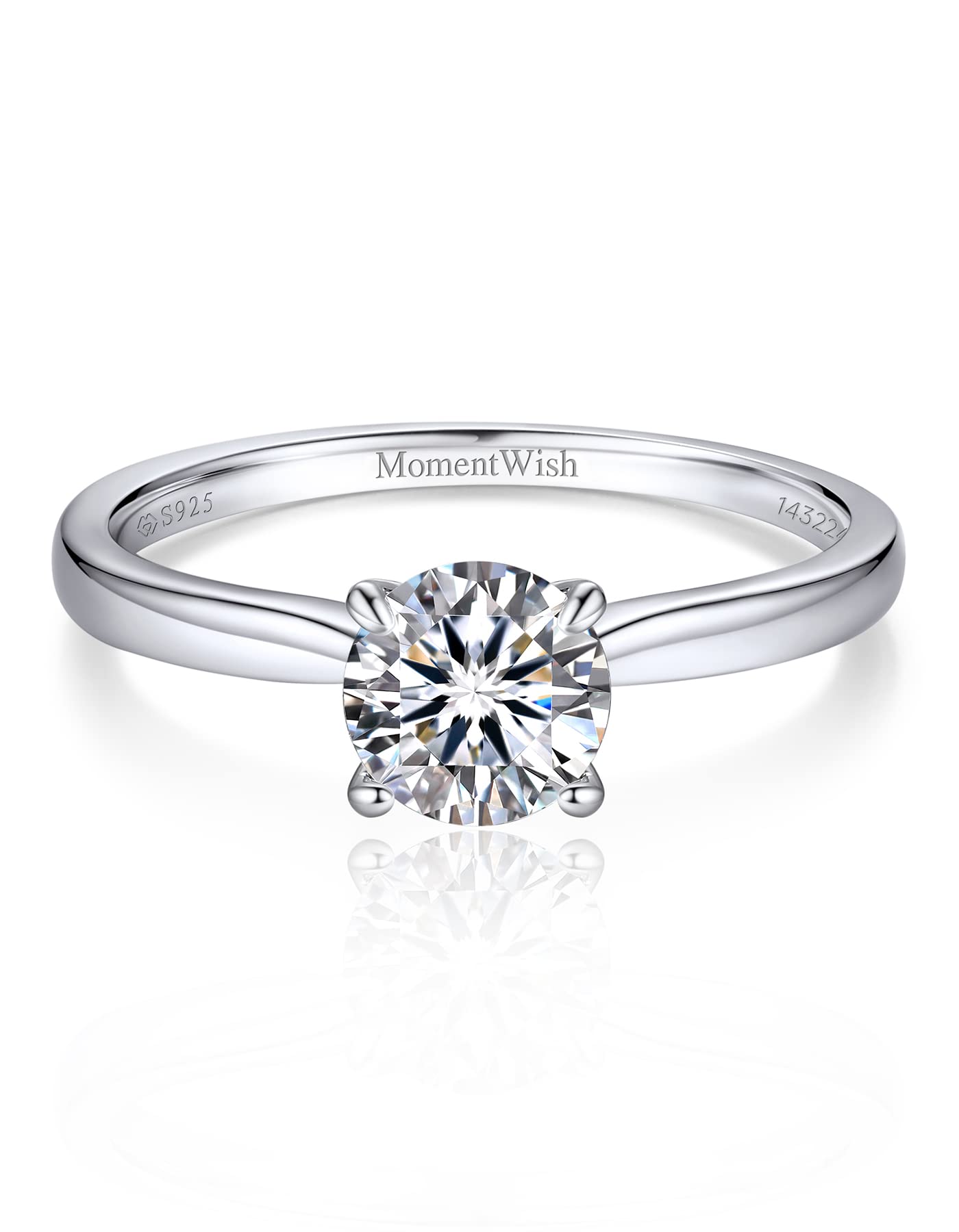 

Wedding 1 Carat Moissanite Proposal Ring Simple Engagement Ring D Color VVS1 Artificial Diamond Box Included Size 12 [MomentWish] Women s Ring, Ring,