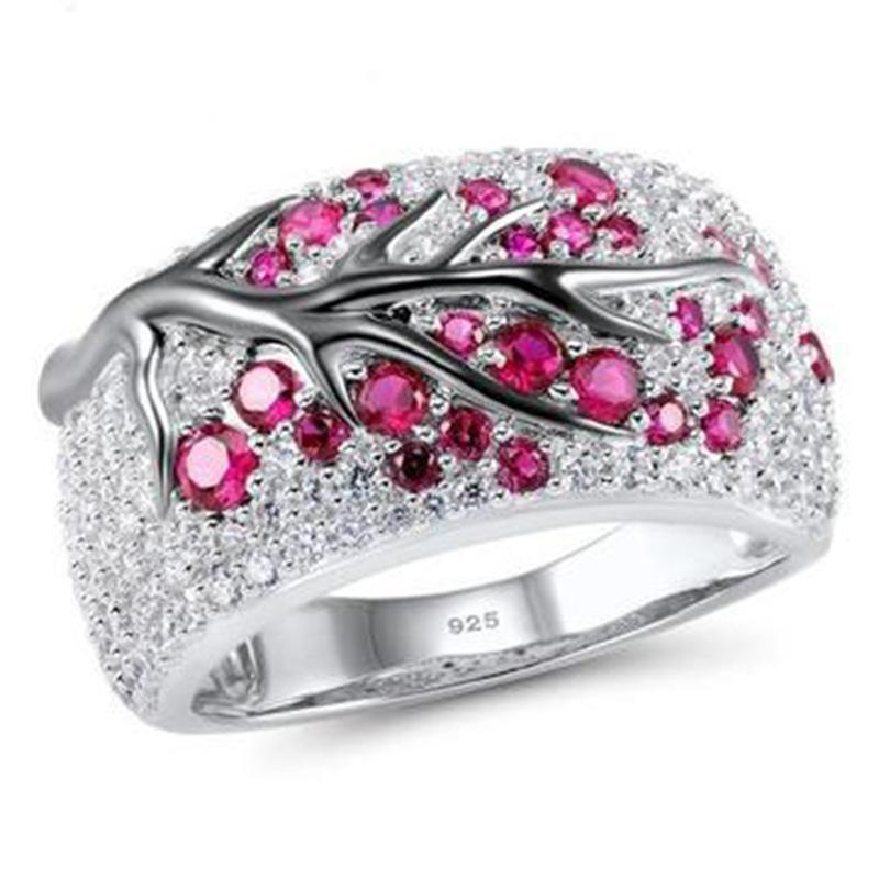 E-Commerce Electroplating Color Separation Branch Ring Creative Inlaid Diamond Women'S Hand Jewelry