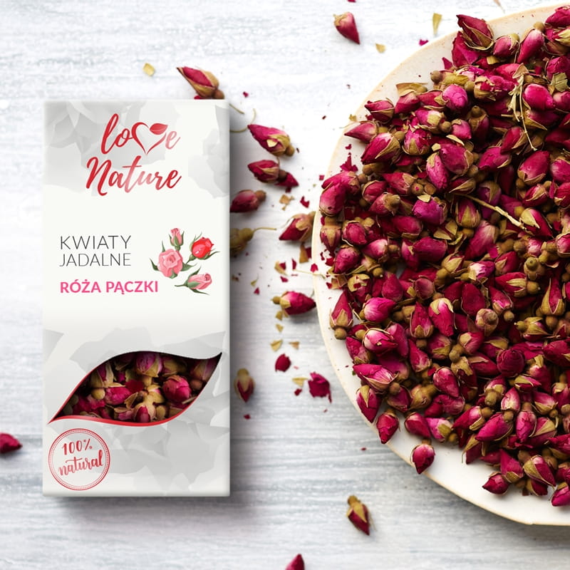 Kwiaty Jadalne Suszone Róża Pączki Love Nature