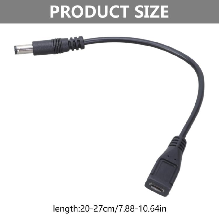 5VDC Power Supply Extension Cable MicroUSB to 5525 22AWG 3A Adapter Cable 0.2M