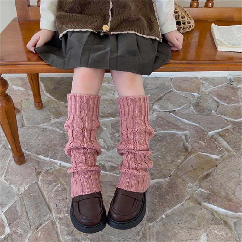 Fashion Knit Leg Warmers for Little Girls Slouchy Socks for Dress Toddler Winter Cable Knit Socks Thicken Warm Leggings