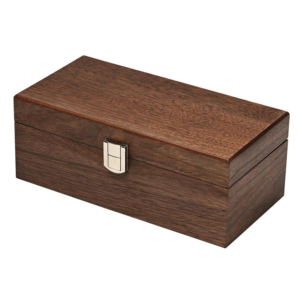 Es'prima Watch Storage Case, Watch Storage Box, Collection Case, High Quality Walnut Wood, Holds 4 Watches, ES5304WD