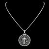 Saint Benedict Medallion Pendant Necklace for Women Men Stainless Steel Black Color Christian Spiritual Chain Jewelry N2588-6S02