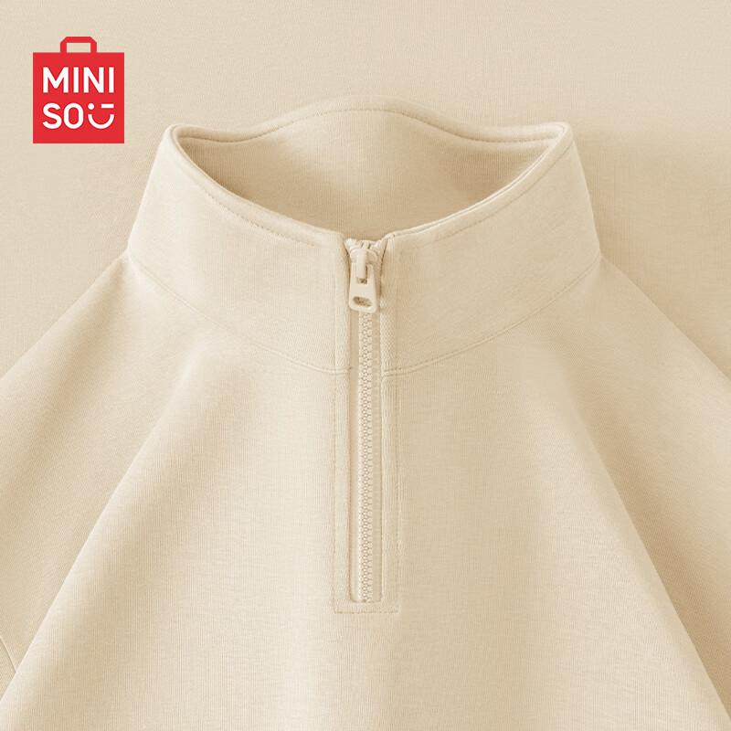 MINISO Unisex Half-Zip Stand Collar Heavyweight Sweatshirt