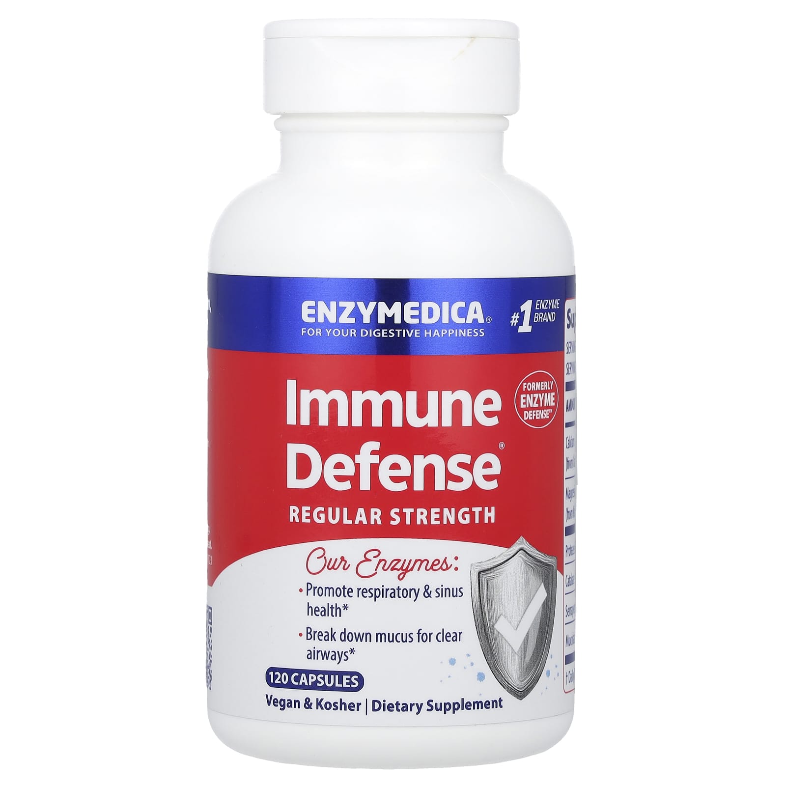 

Enzymedica, Immune Defense®, Regular Strength, 120 капсул