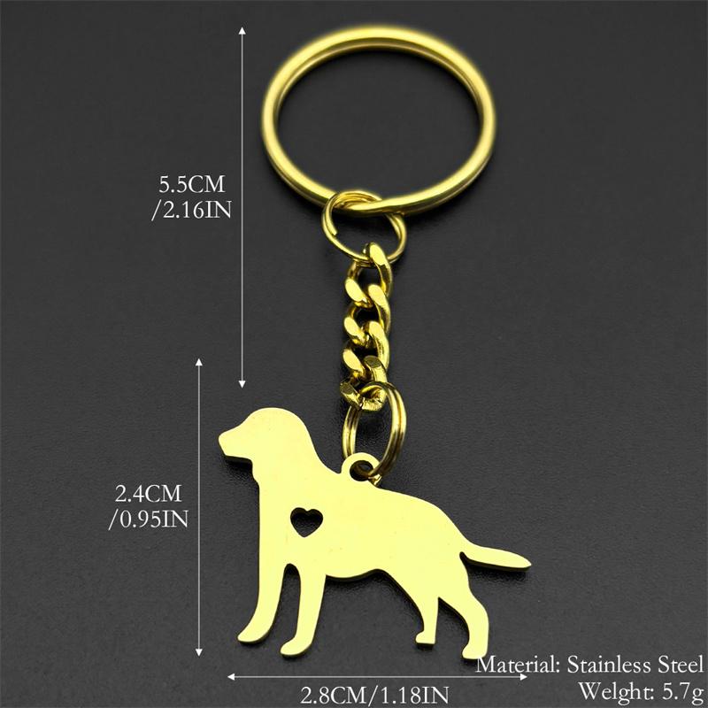 Süßer Hund Welpe Herz Labrador Schlüsselanhänger Damen Herren Edelstahl Gold Silber Farbe Tier Haustierliebhaber Familie Schlüsselhalter Schmuck