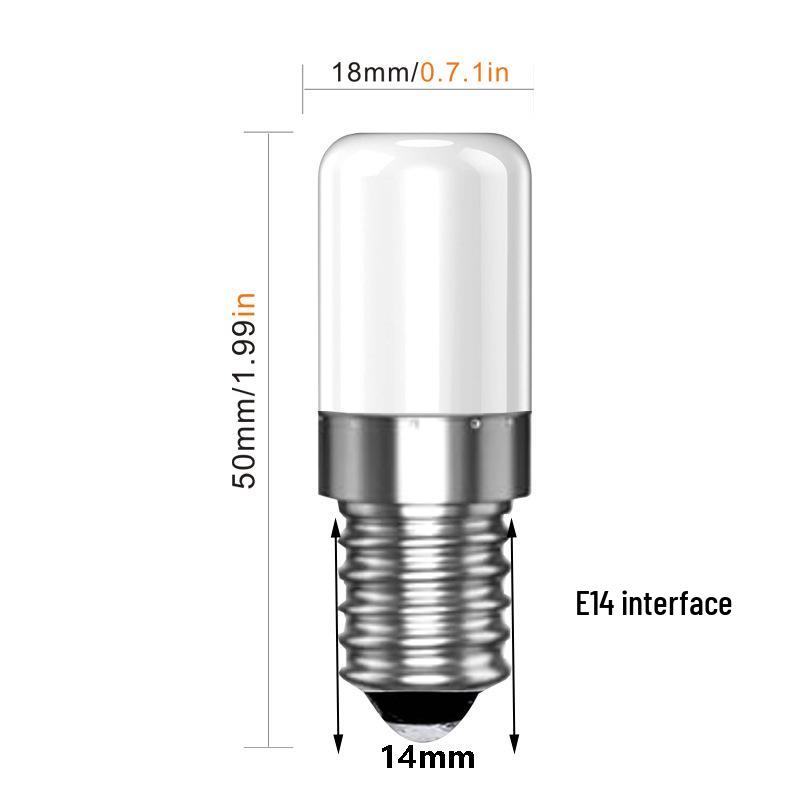 Screw Base LED Bulb for Refrigerator & Range Hood, 2W, Milk White, Compatible with E12/E14, 220V/110V