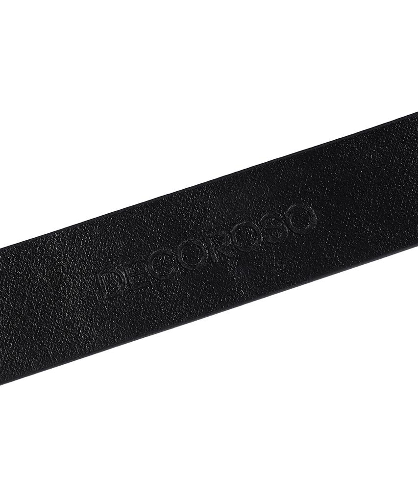 Dekkoloso Minimal Western Cow Leather Belt [Black]