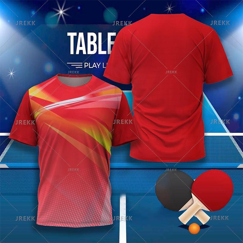 New Men Women Table Tennis Badminton Training Clothing Sportswear T-shirt Quick Dry Gym Tops O-Neck Short Sleeve Club Uniform