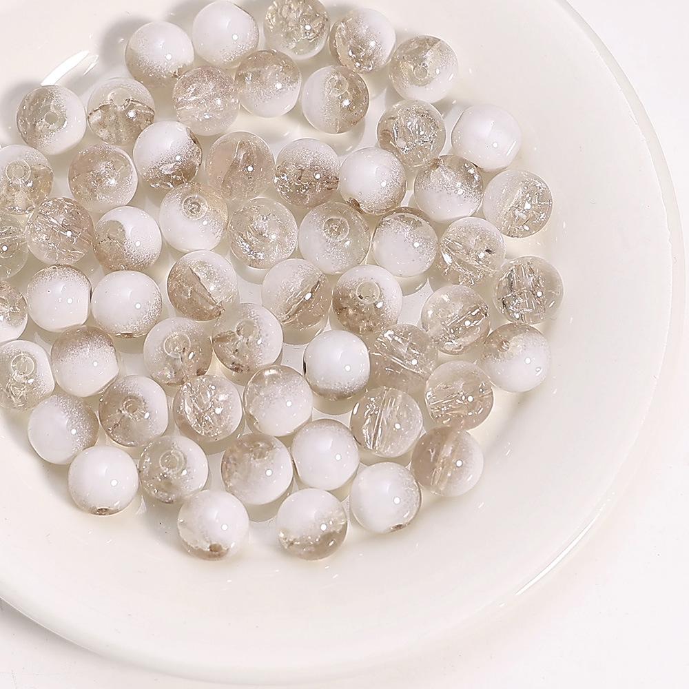 10mm Glazed Cracked Glass Beads for DIY Jewelry: Exploding Flower Design