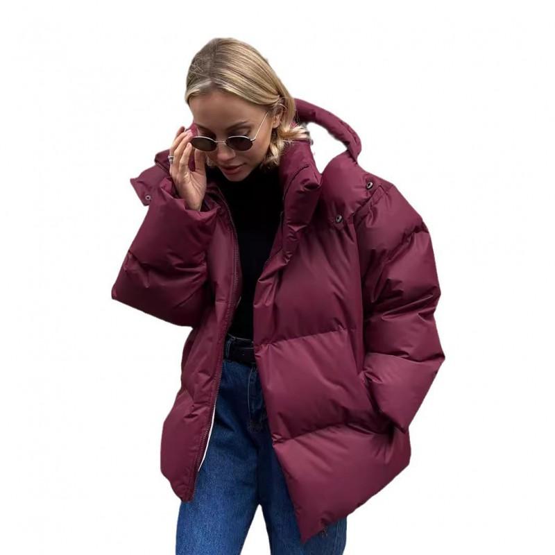 Mens Oversized Hooded Cotton Puffer Jacket Winter Warm Loose Fit Casual Coat Teens Adults