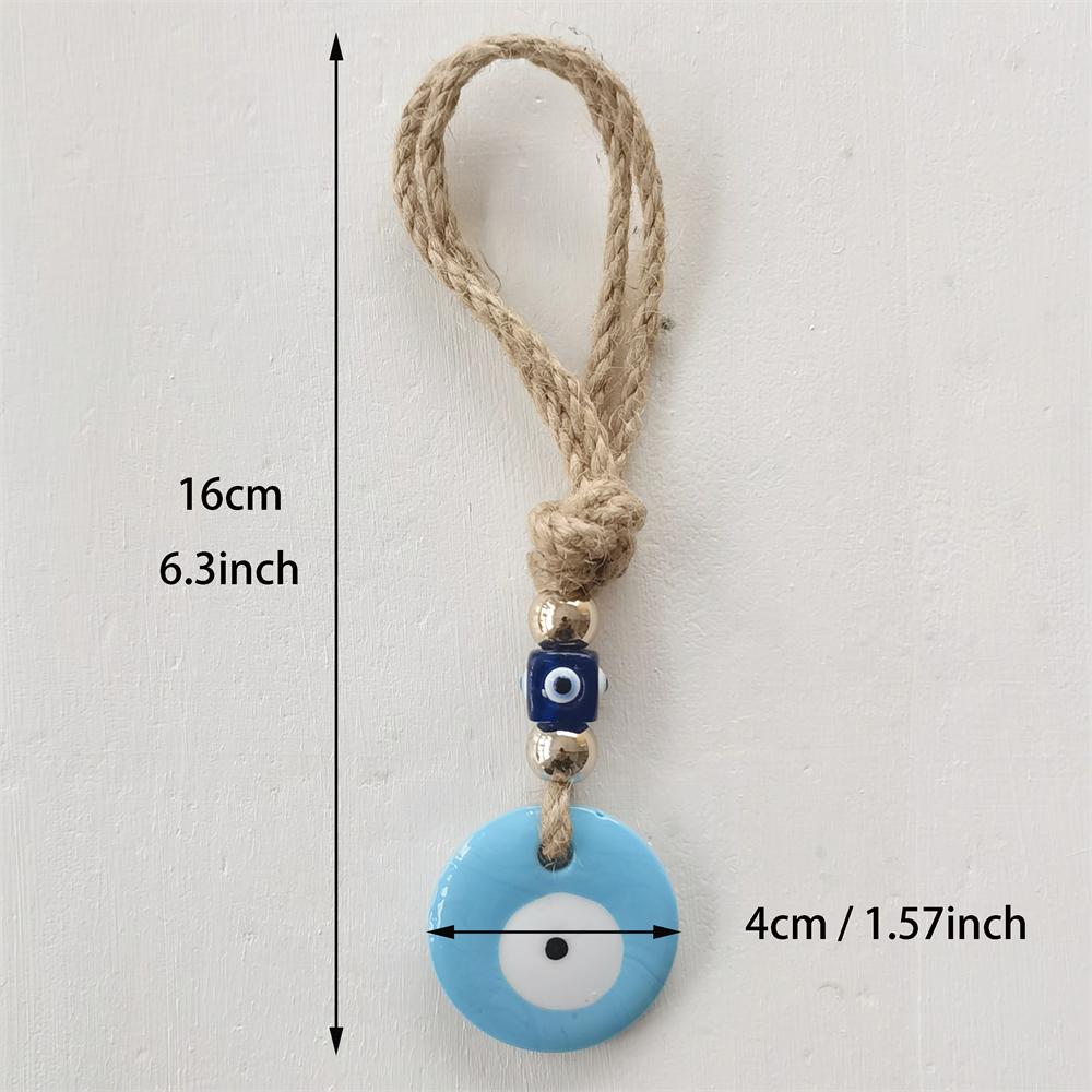 Handcrafted Blue Eye Charm - Evil Eye Pendant, Decorative Glass Wall Hanging with Multiple Color Options, Home Decor