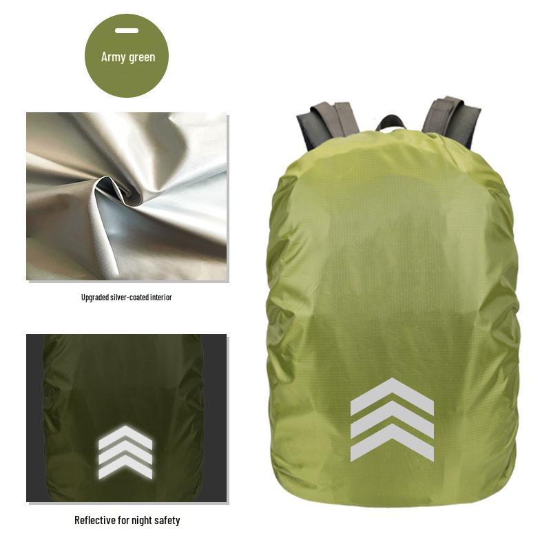 Reflektierende Wasserdichte Rucksack-Regenhülle - Schutz für Outdoor-Bergsteigen & Schultaschen.