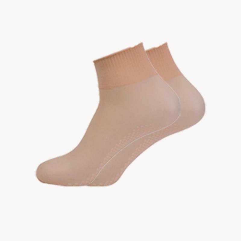 1/5Pairs Anti-slip Ultra-thin Socks Women Spring Summer Transparent Crystal Invisible Elastic Breathable Mid-tube Silk Stockings