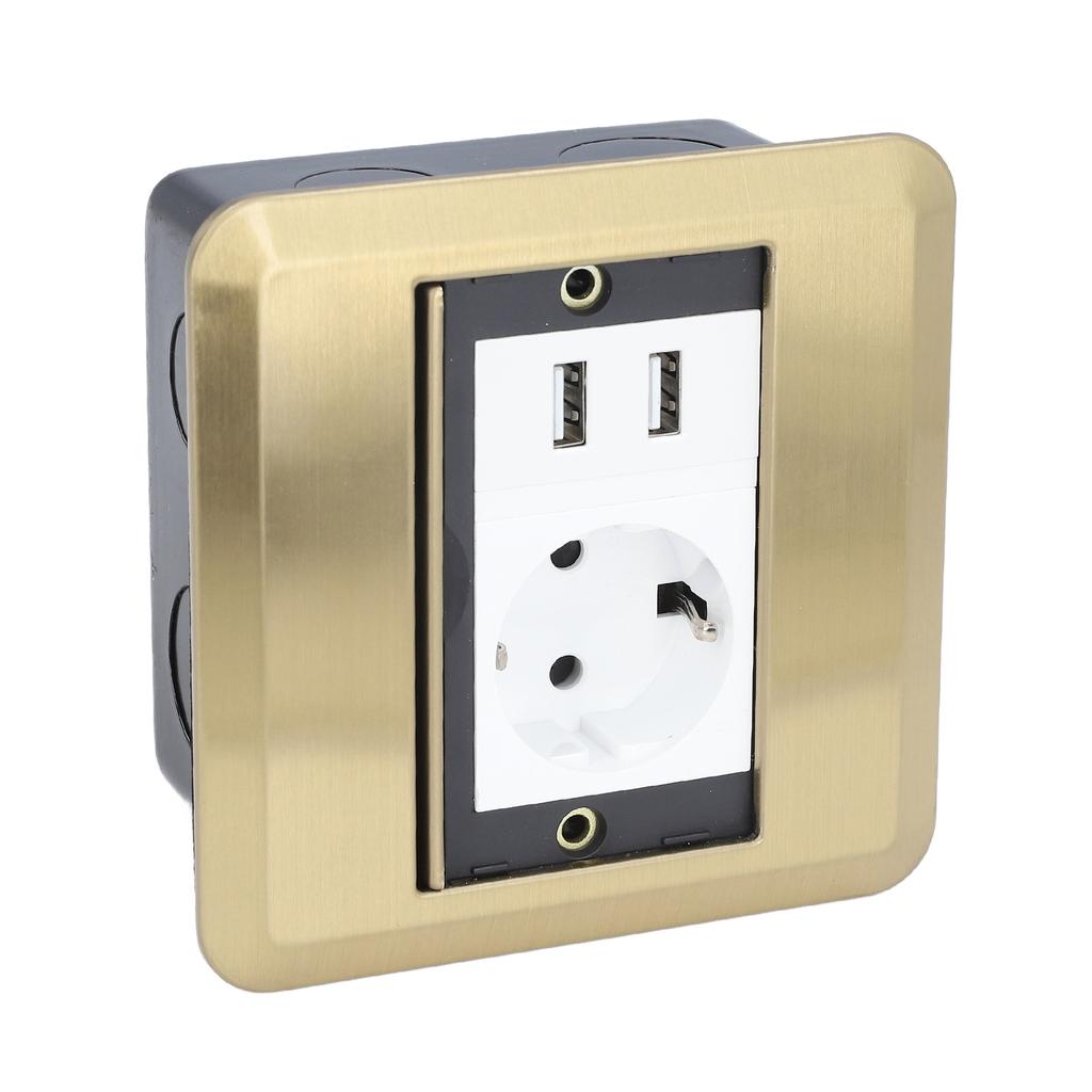 Table Connection Box Conference Room Countertop Desktop Socket Outlet Strip EU Standard 2 Hole with 