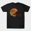 Herren Schwarzes Print-T-Shirt 49Ers-Football No-Cut Transferpapier Print Baumwoll-T-Shirt