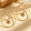 Cross-Border Devil Eye Metal Earrings Women Personalized Sun Hollow Pendant Exquisite Light Luxury Ins Style Ear Jewelry