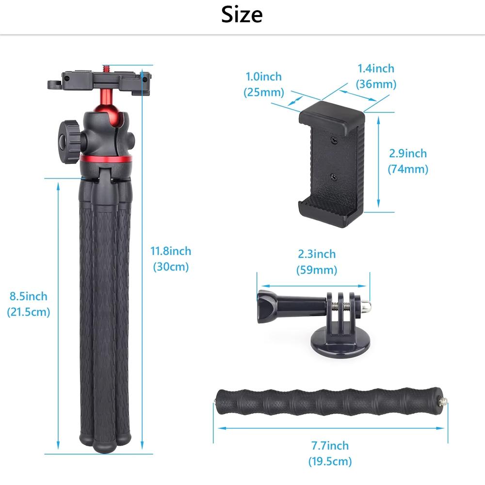 DT45 Tripod for Phone Mobile Camera Octopus Holder Smartphone Selfie Stick Flexible Mini Cellphone Stand GoPro Ball Head Phone Holder