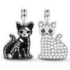 S Black Animal Pendant Series Gothic Skeleton Cat Women'S Jewelry Suitable For Diy Bracelets Necklaces Accessories