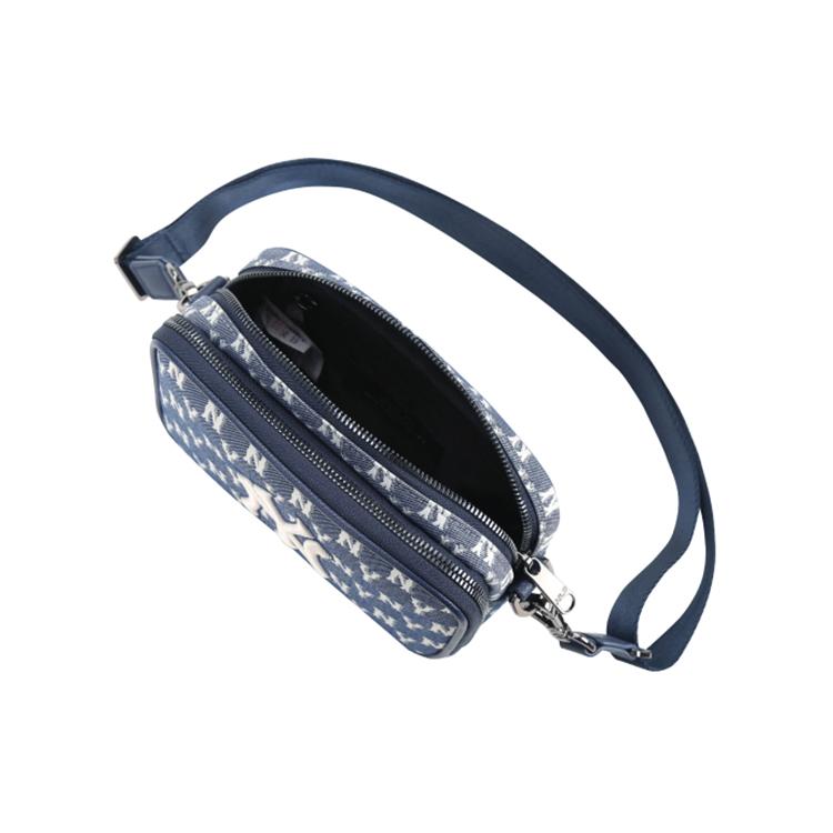 MLB Monogramm Kollektion Polyurethan Polyester Kameratasche, Umhängetasche, Crossbody Tasche Klein Unisex Marineblau 32BGDM011-50N