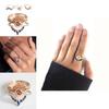 Elegant Rose Gold Three Piece Wedding Ring Set With Geometric Design For Women